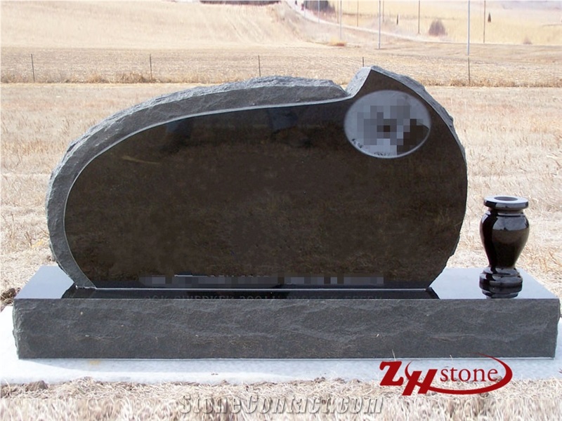 Simple Arch with Engraving Absolute Black/ Shanxi Black/ Indian Black Granite Monument Design/ Western Style Monuments/ Cemetery Tombstones/ Gravestones/ Custom Monuments