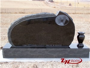 Simple Arch with Engraving Absolute Black/ Shanxi Black/ Indian Black Granite Monument Design/ Western Style Monuments/ Cemetery Tombstones/ Gravestones/ Custom Monuments