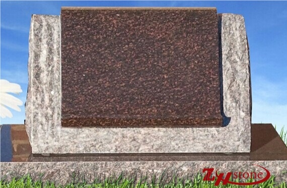 Unique Design Tiger Eyes Granite Brown Color Slant Headstone/ Slant Gravestone/ Slanted Markers/ Grave Markers / Slant Monuments