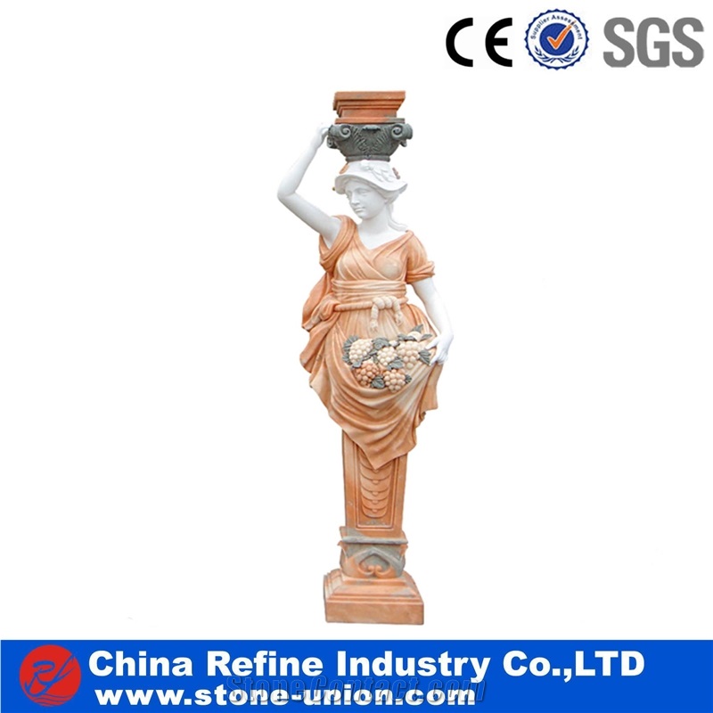 High Quality Polished Shiny Red Marble Sculpture Statue