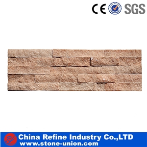China Red Quartzite Cultured Stone for Wall Cladding