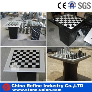 Different Modern Type Granite and Marble Stone Chess Table, Chess Coffee Tables