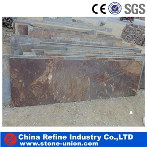 High Quality Low Price China Rusty Slate Slabs & Tiles,Chinese Rusty Slate Flooring Tiles,, Factory Supply Cheap Rustic Slate Patio Flooring Tiles