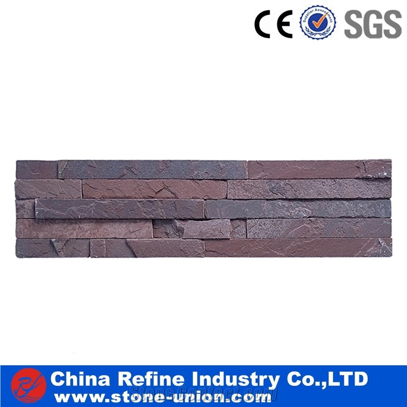 Lilac Color Wall Cladding, Stacked Stone Veneer, Cultured Stone Exposed Wall Stone Decor Low Price