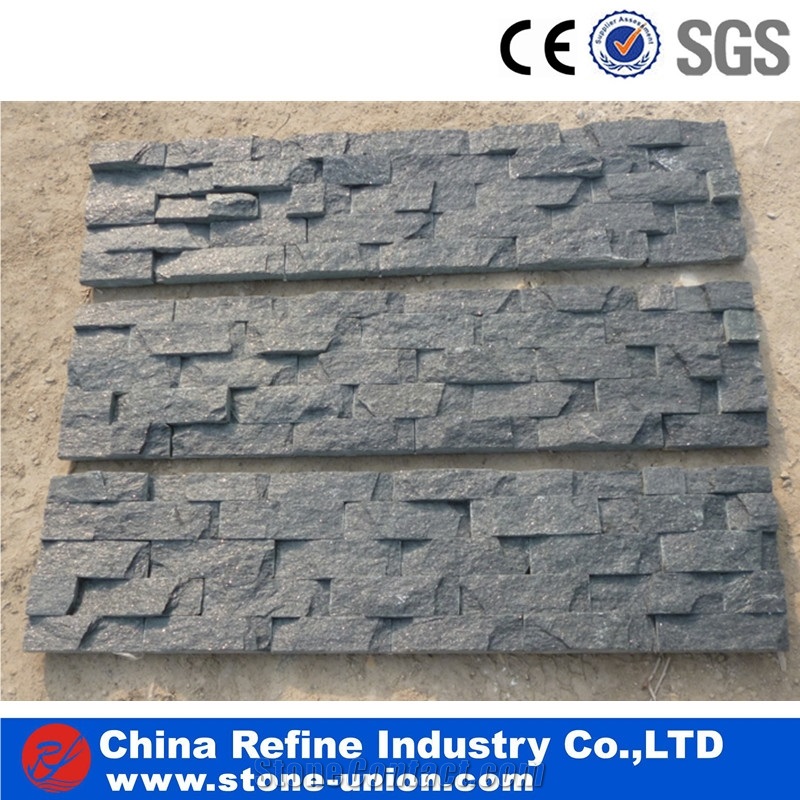Natural Split Face Black Quartzite Cultured Stone for Wall Cladding ,Black Culture Stone/Ledge Panel,Wall Panel Covering,Rough Wall Panel Decoration Veneer