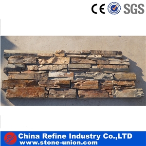 Natural Stone for Interior Wall , Cement Ledgestone Panel ,Rusty Slate Cultured Stone，Wall Stacked Stone,Stone Veneer