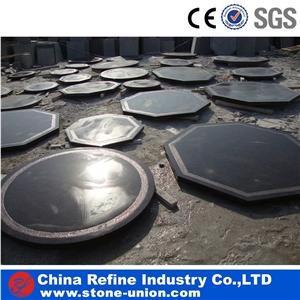 Polished Blue Limestone Table Top Round Table Tops,Coffee Table Top,Reception Counter, Work Tops,Reception Desk