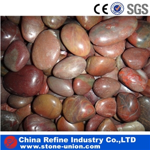 Red Color Cheap Polished Pebble Stone for Sale