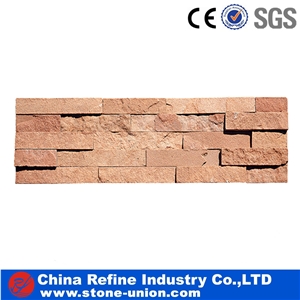 Red Wall Stone Panels, Cultured Stone, Stacked Stone Veneer