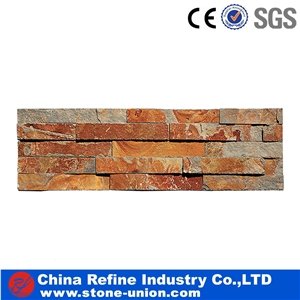 Rusty Stone Veneer,Dark Rusty Decorative Cultured Stone,Flat Stacked Panels