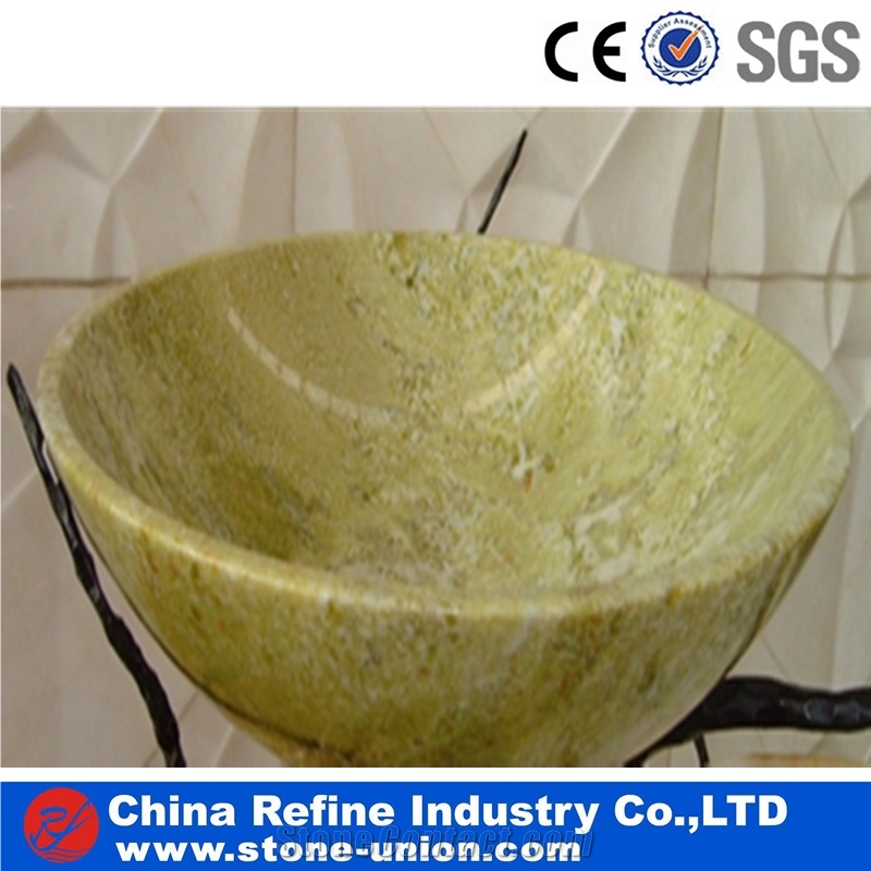 Wholesale Polished Nature Green Marble Stone Sink