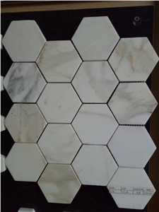 2 Inch Hexagon Golden Marble Mosaic