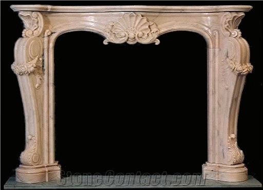 Beige French Style Fireplace-Rsc060 Marble