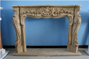 Beige French Style Fireplace-Rsc086 Marble