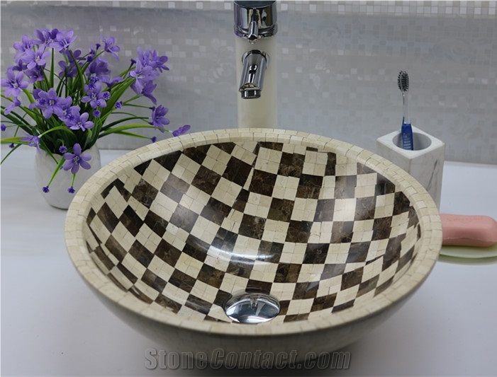 Best Price Marble Mosaic Bathroom Sink