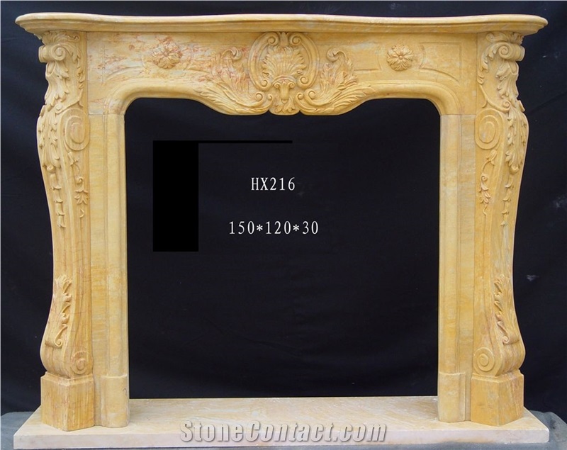 Brown French Style Fireplace-Rsc082 Marble