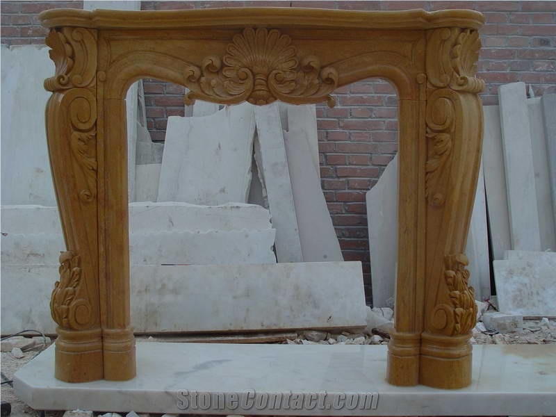 Brown French Style Marble Fireplace-Rsc044 for Sale