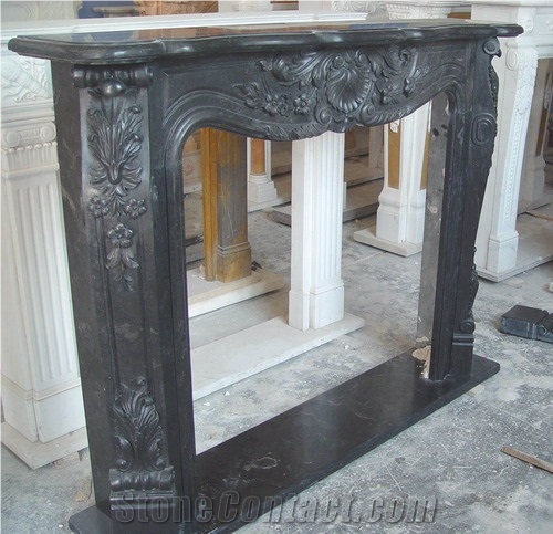 Brown Marble French Style Fireplace-Rsc063 Marble
