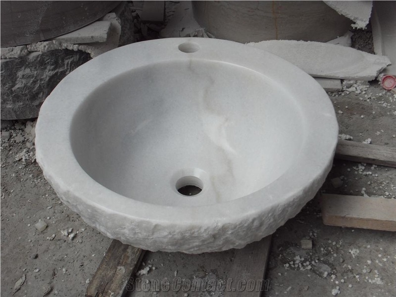 Customized White Marble Wash Basin and Sinks