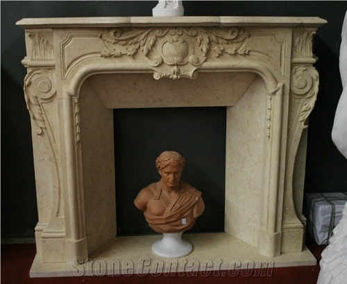 French Style Beige Fireplace-Rsc140 Marble