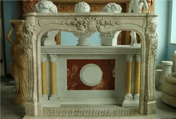 French Style Beige Fireplace-Rsc143 Marble
