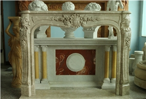 French Style Beige Fireplace-Rsc143 Marble