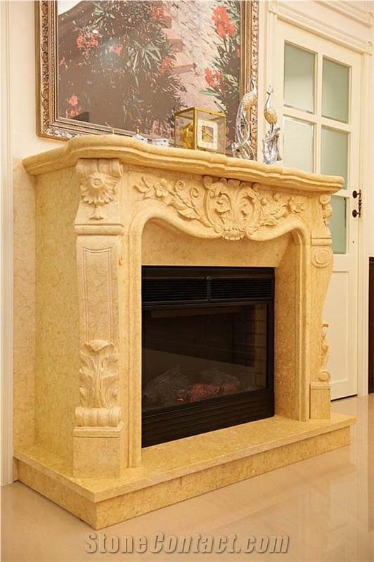 French Style Beige Fireplace-Rsc147 Marble