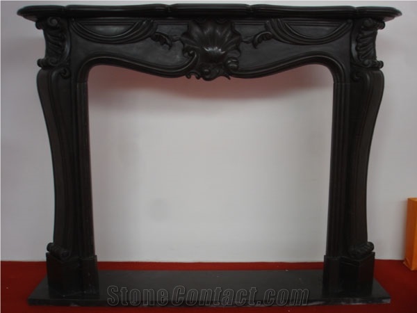 French Style Black Fireplace-Rsc118 Marble