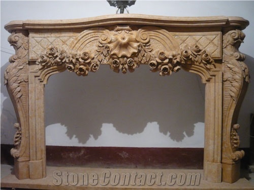 French Style Brown Fireplace-Rsc106 Marble