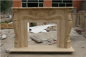 French Style Brown Fireplace-Rsc127 Marble