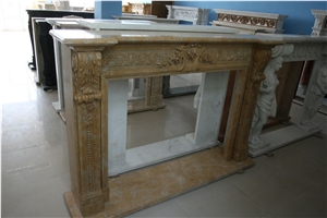 French Style Brown Marble Fireplace-Rsc110