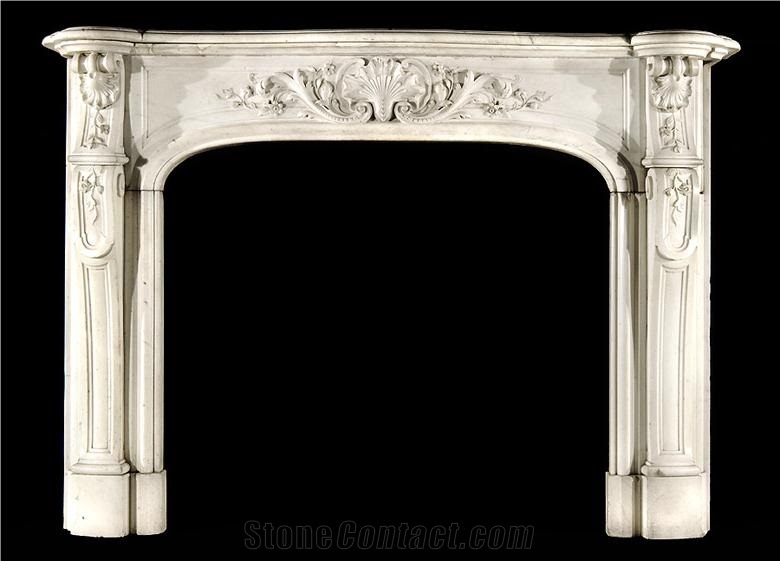 French Style Fireplace-Rsc061 White Marble