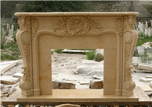 French Style Fireplace-Rsc101 Beige Marble