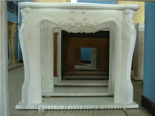 French Style Fireplace-Rsc116 Pure White Marble