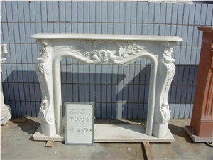 French Style Fireplace-Rsc128 Pure White Marble
