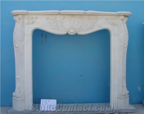 French Style Fireplace-Rsc130 Pure White Marble