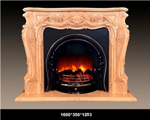 French Style Fireplace-Rsc132 Orange Marble