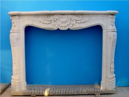 French Style Marble White Fireplace-Rsc074