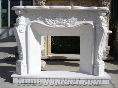 French Style Pure White Fireplace-Rsc134 Marble