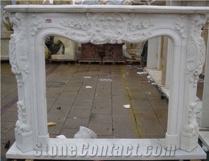 French Style Pure White Fireplace-Rsc141 Marble