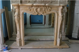 French Style Shanxi Beige Fireplace-Rsc115 Marble