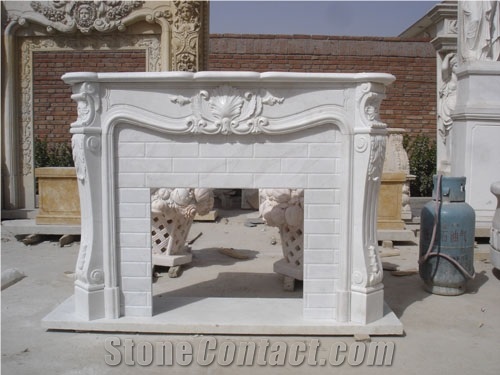 French Style White Fireplace-Rsc124 Marble