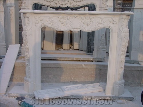 French Style White Fireplace-Rsc129 Marble