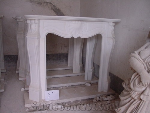 French Style White Fireplace-Rsc138 Marble