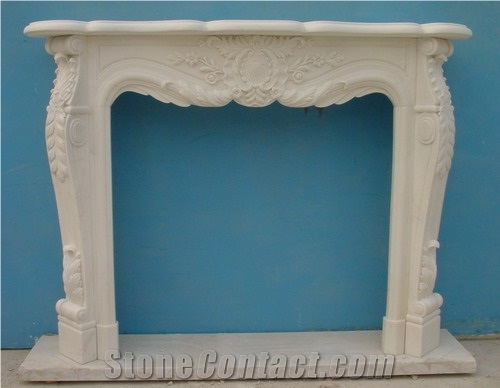 French Style White Marble Fireplace-Rsc052
