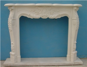 French Style White Marble Fireplace-Rsc052