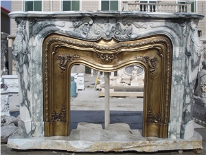 Green French Style Fireplace-Rsc073 Marble