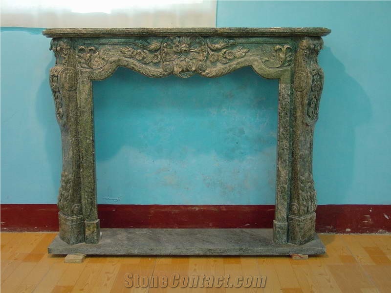 Green Marble French Style Fireplace-Rsc071
