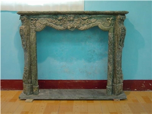 Green Marble French Style Fireplace-Rsc071