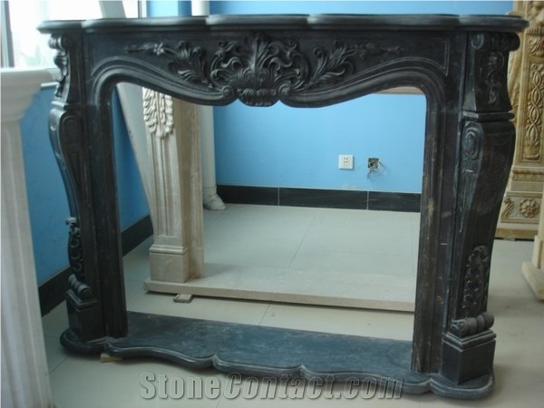 Green Marble French Style Fireplace-Rsc072 Marble